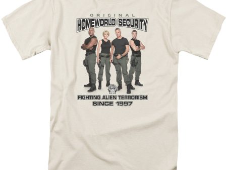 STARGATE SG1 : HOMEWORLD SECURITY S\S ADULT 100% COTTON 18\1 T-SHIRT CREAM 3X For Discount