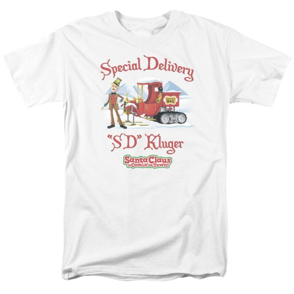 SANTA CLAUS IS COMIN TO TOWN : KLUGER S\S ADULT 100% COTTON 18\1 T-SHIRT White SM For Cheap