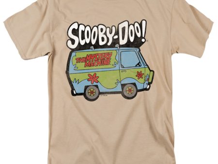 SCOOBY DOO : MYSTERY MACHINE 2 S\S ADULT 100% COTTON 18\1 T-SHIRT Sand LG Fashion